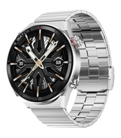 DT NO.1 DT3 MATE PRATEADO COM PULSEIRA METALICA SMARTWATCH